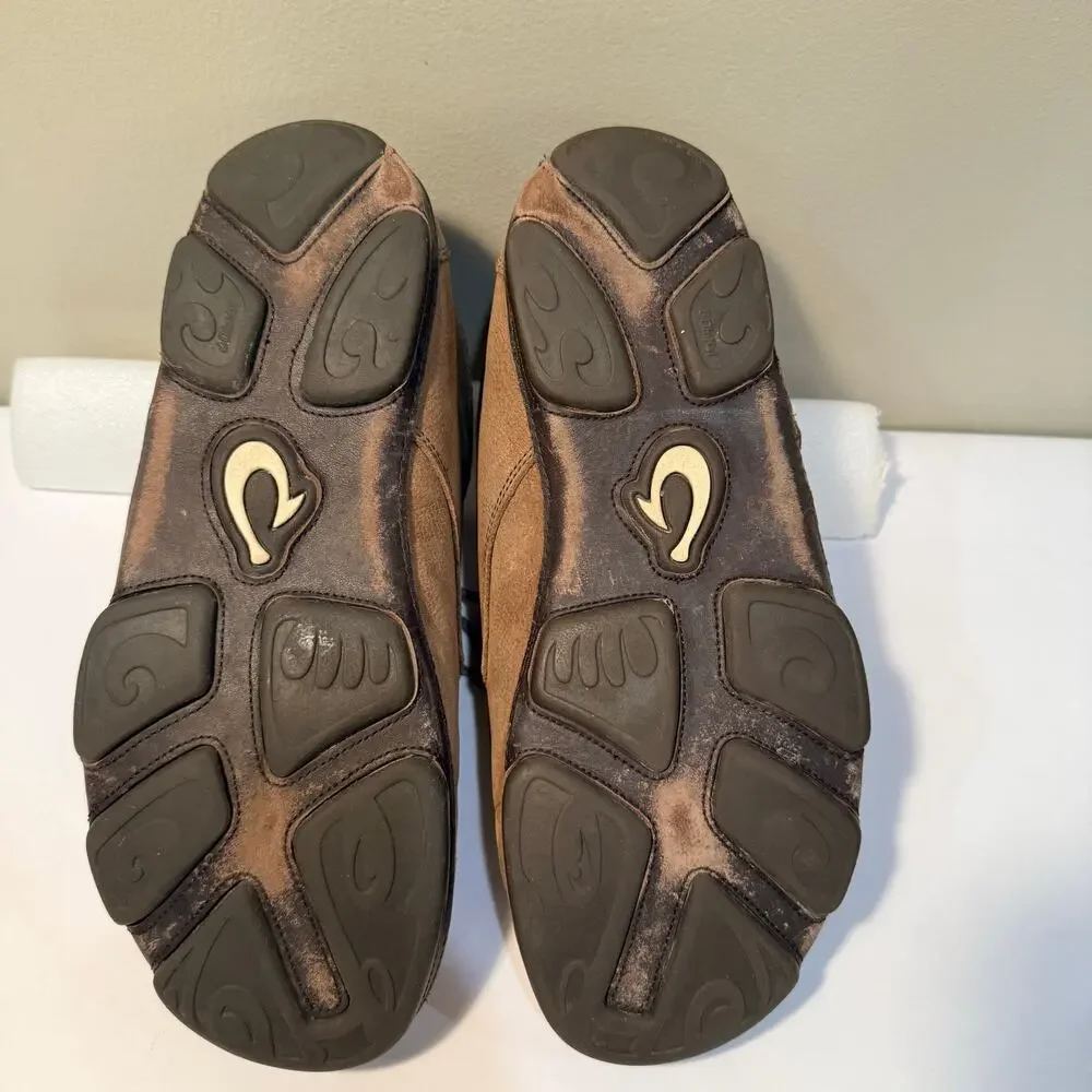 Olukai Boot Hamakua Size 10.5 Leather Chukka Lace Up Rubber Sole Tan